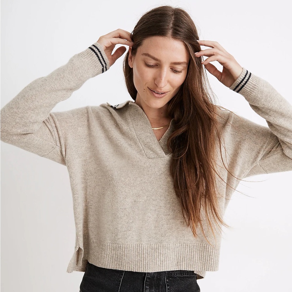 Madewell Tipped Davie Polo Sweater